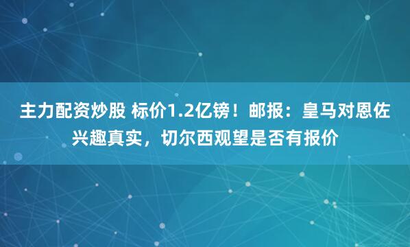主力配资炒股 标价1.2亿镑！邮报：皇马对恩佐兴趣真实，切尔西观望是否有报价